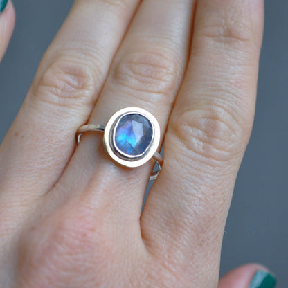 Moonstone Halo Ring