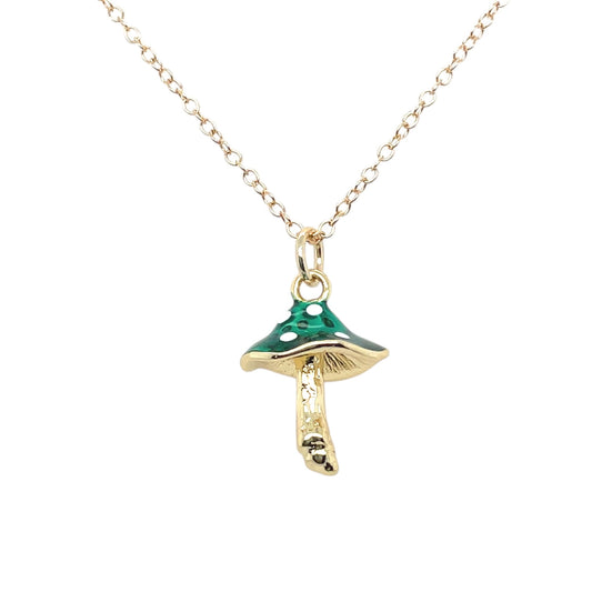 Green Mushroom Necklace