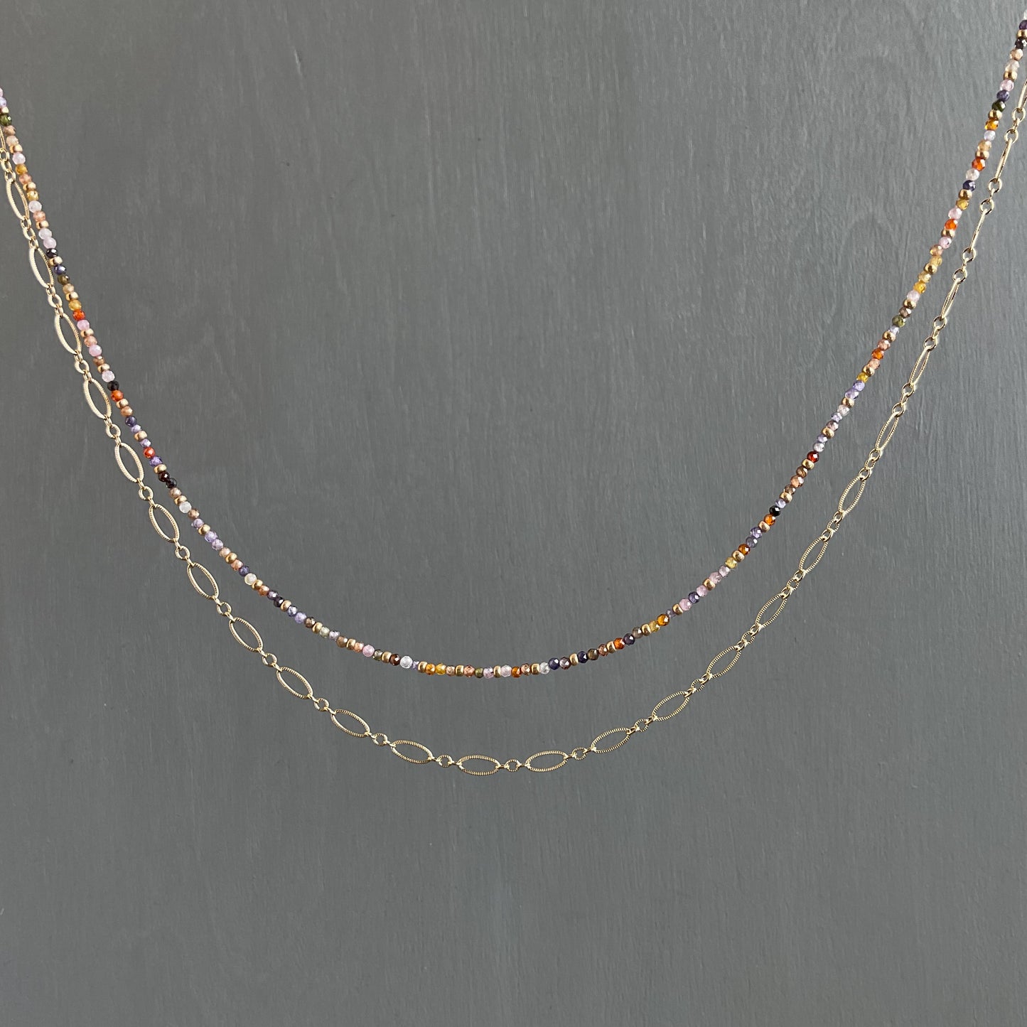 Tourmaline Gemstone and Chain Necklace