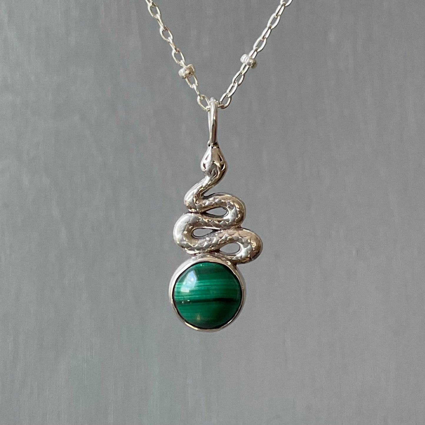 Malachite Snake Necklace