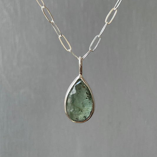 Green Kyanite Drop Necklace