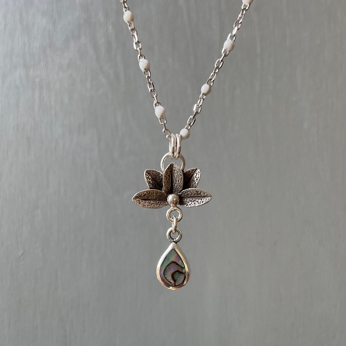 Abalone Lotus Necklace