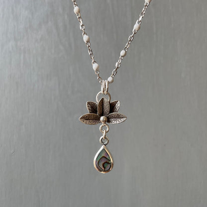 Abalone Lotus Necklace