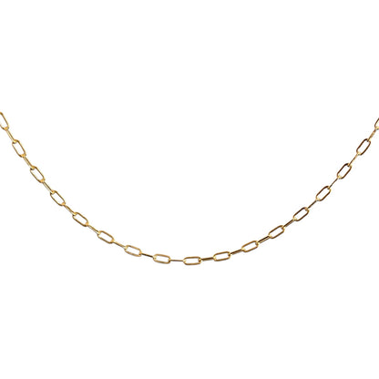 Gold chain necklace on a white background