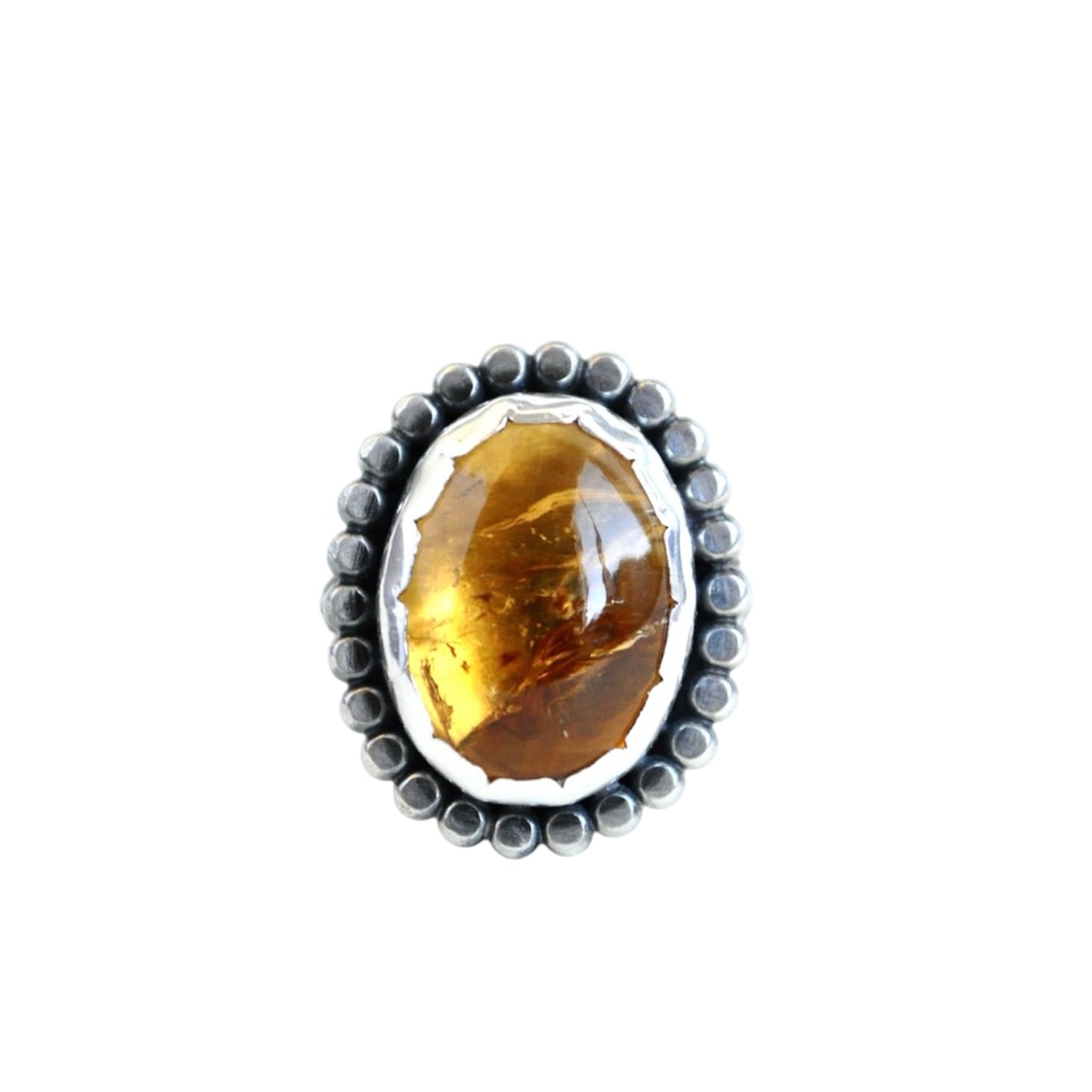 Sunflower Citrine Ring—Size 8