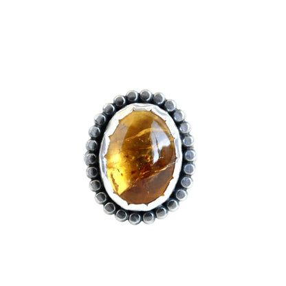 Sunflower Citrine Ring—Size 8