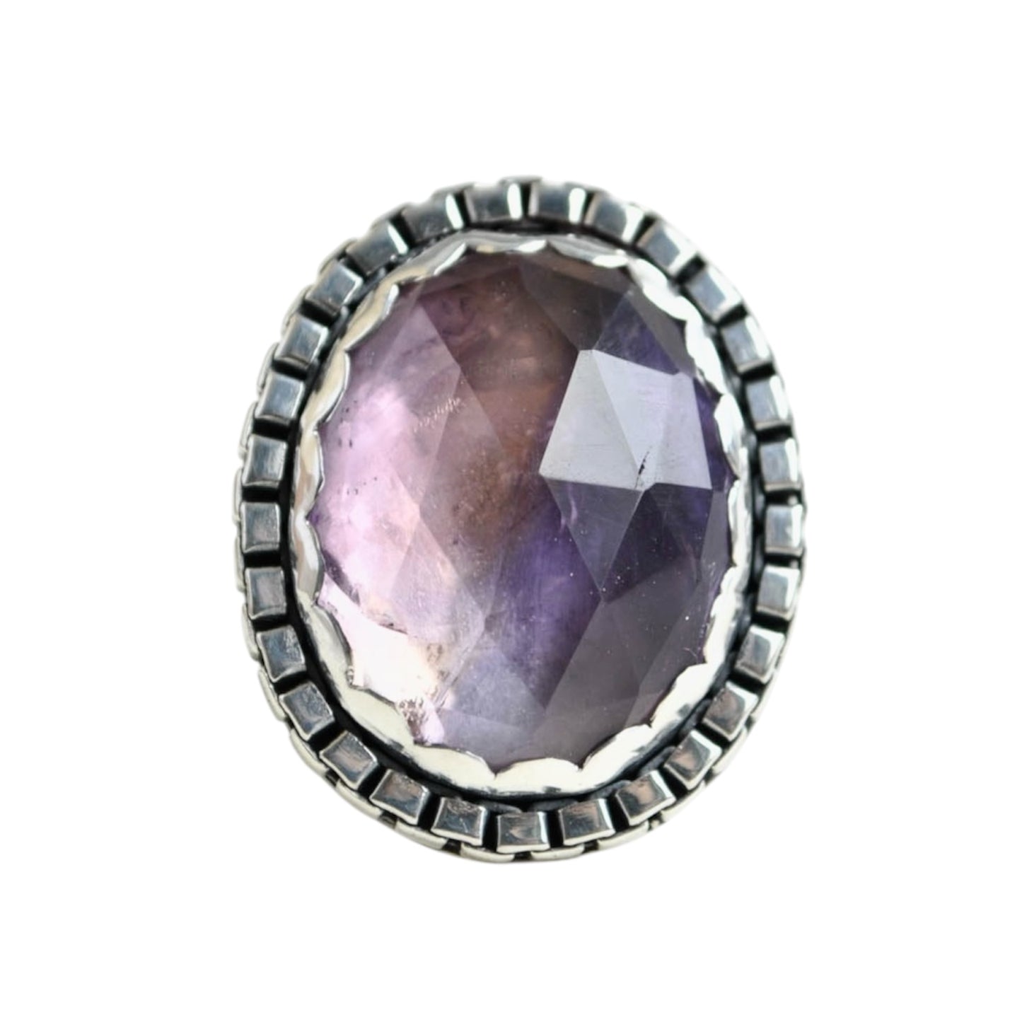 Ametrine Box Chain Ring —Size 7