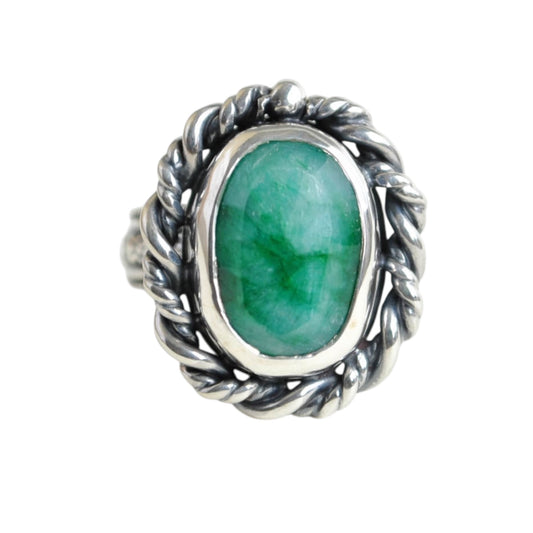 Emerald Twist Ring—Size 7