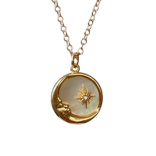Mother of Pearl Moon Necklace