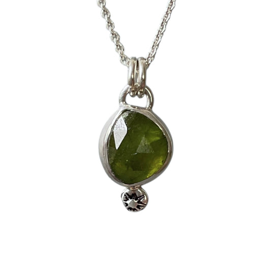 Vesuvianite Garnet Drop Necklace