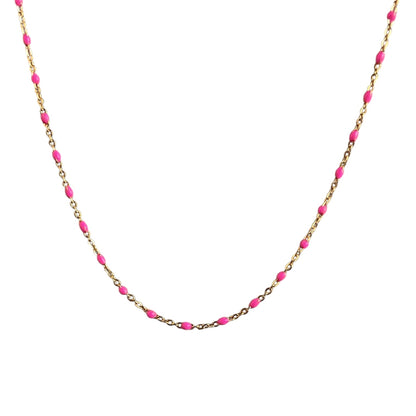 Pink Enamel Necklace