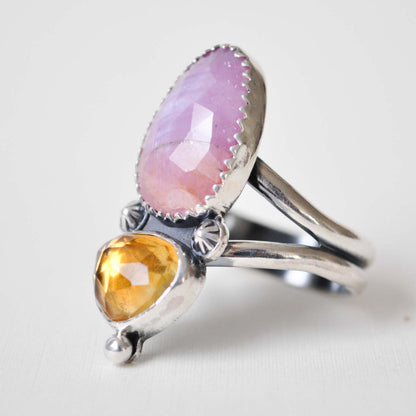 Ruby and Citrine Ring—Size 9.5