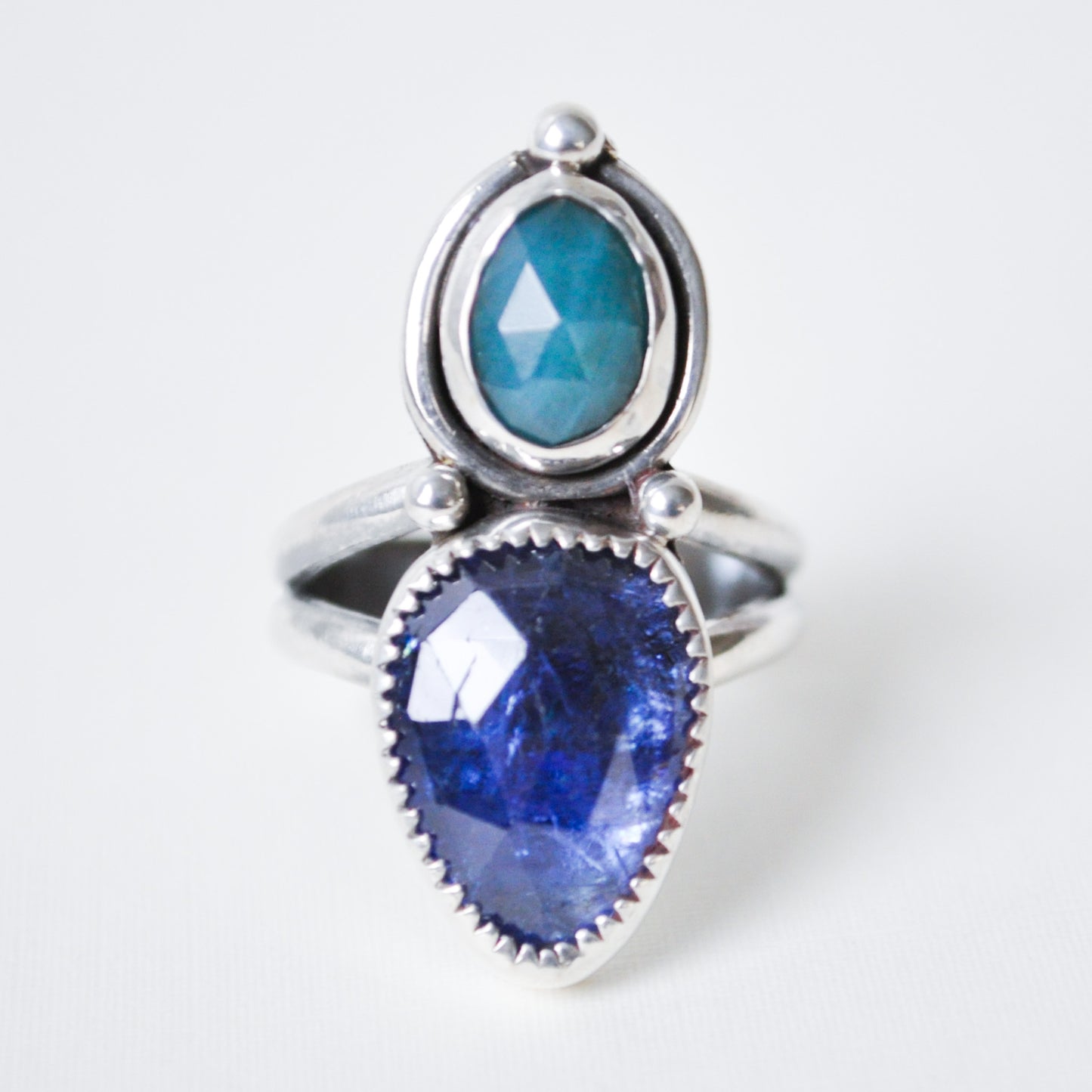 Tanzanite and Amazonite Ring—Size 7.5
